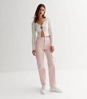 New Look Pink Slim Fit Cargo Trousers